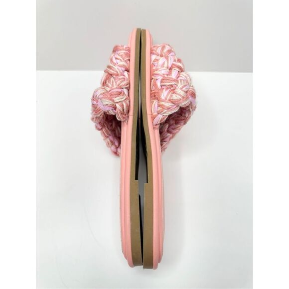 Abound Slide Sandals Womens Size 6.5 Pink Woven Slip On Open Toe Flats - Picture 6 of 7